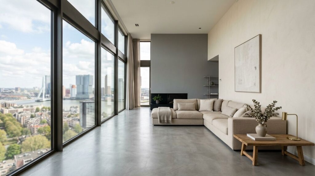 Premium painting and wall finishing in a modern Rotterdam apartment with refined matte walls